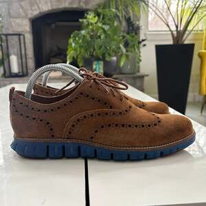 Cole Haan Zerogrand Suede Leather Pacific Blue Soles C25547 Mens Size 7